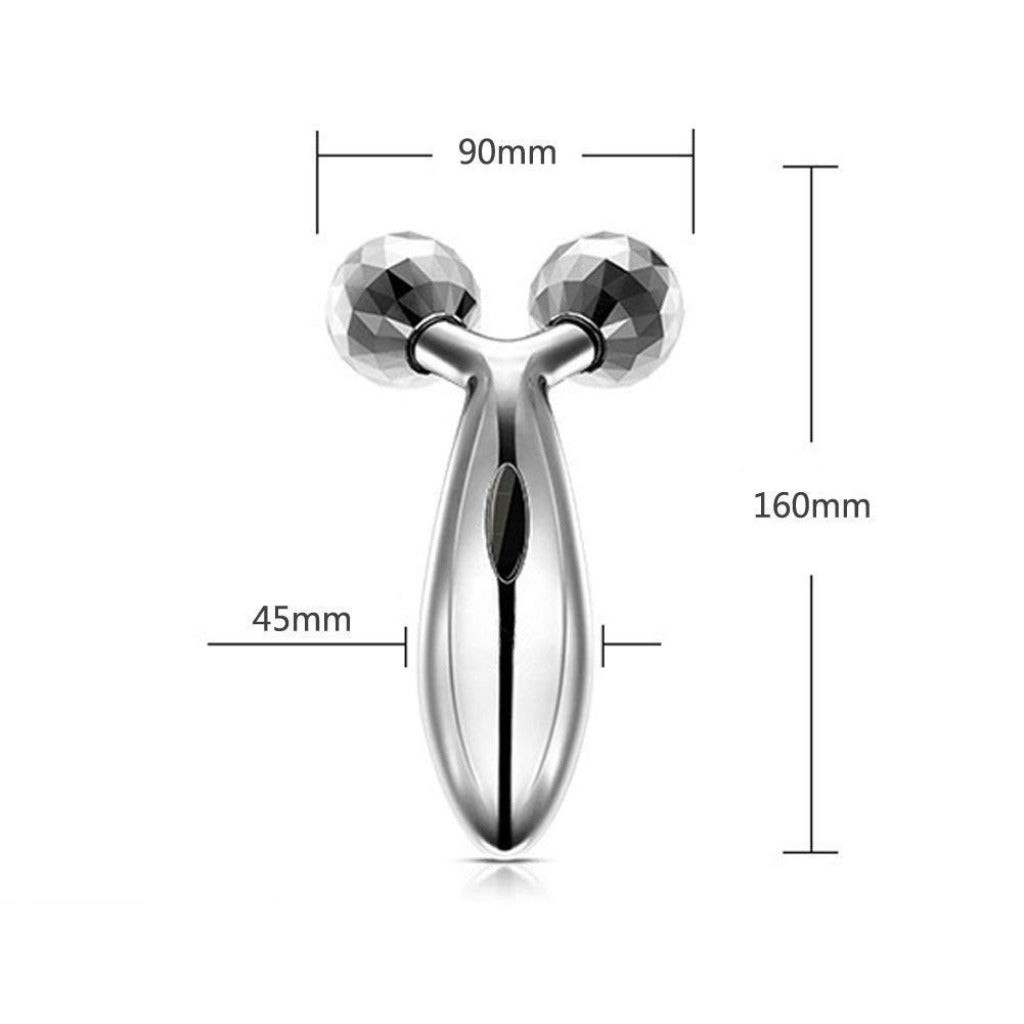 3D Manual Roller Face Body Massager Skin Lifting Wrinkle Remover Facial Massage For Relaxation and Tightening (Silver)
