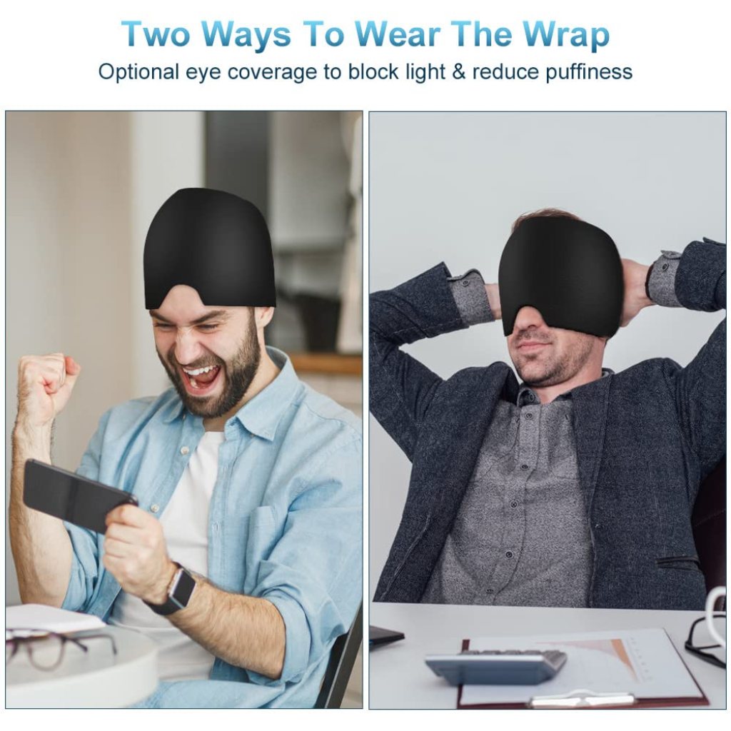 Migraine Ice Head Wrap Relief Cap – Hot & Cold Therapy Headache Hat