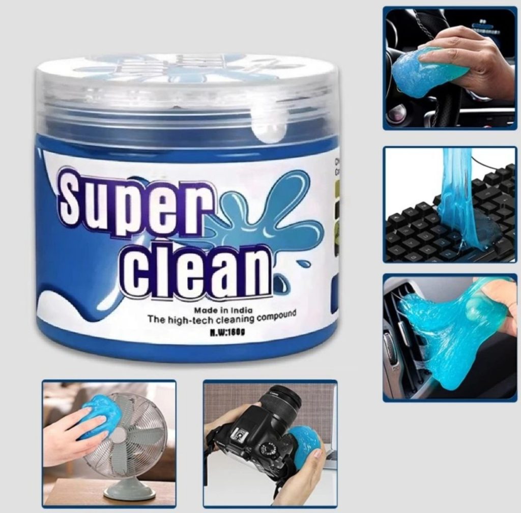 Super Clean Magic Cleaning Gel 170g, Universal Car Interior Cleaner for AC Vents, Dashboard, Keyboard, PC, Laptop, Mobile Phone & Electronic Gadgets – Dust Removal Cleaning Putty, Blue