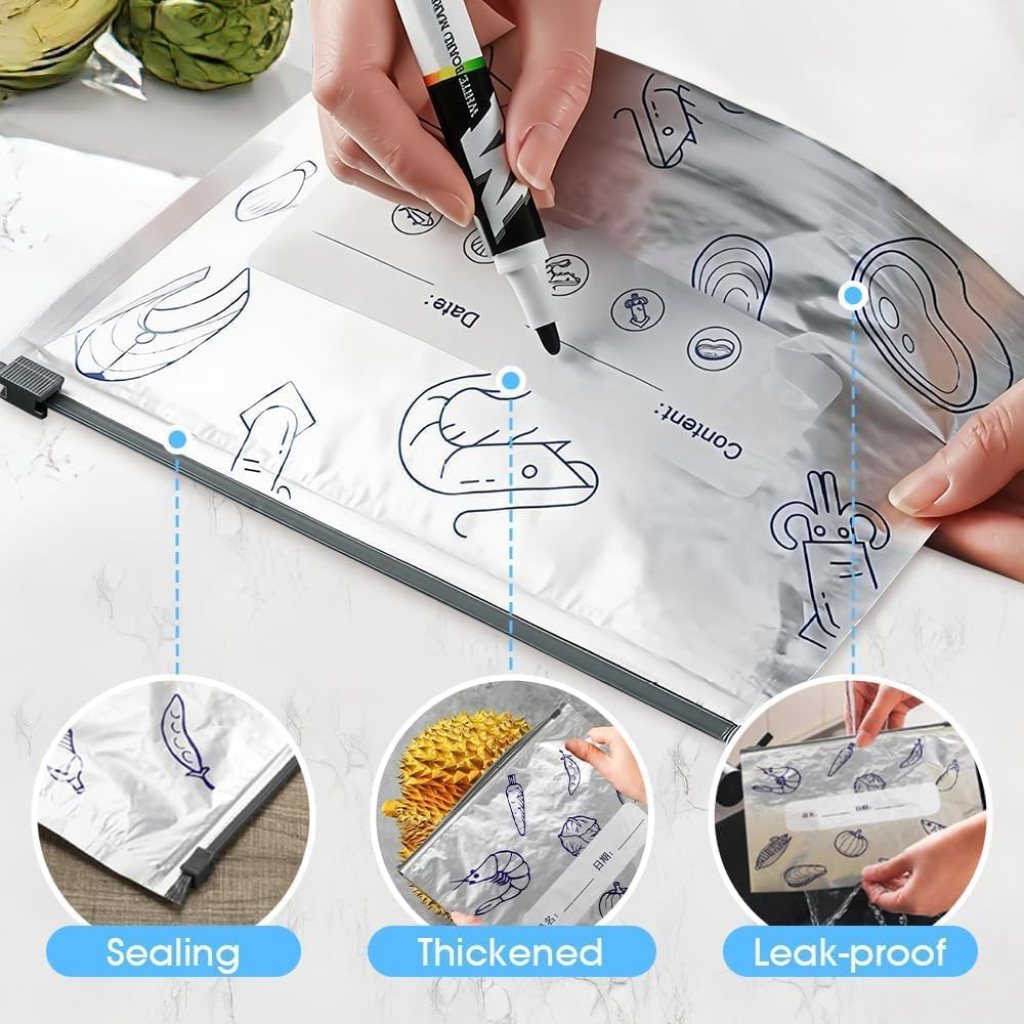 Reusable Aluminum Foil Food Storage Bags