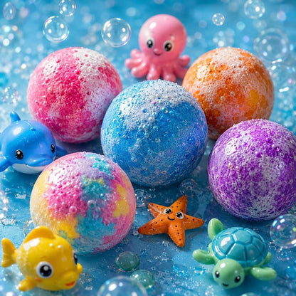 12 Pcs Bath Bombs for Kids, Bubble Bath Bomb Gift Set, Colorful Kids Bath Bombs with Fun Fizzy Experience, Relaxing Bath Fizzies for Children, Birthday & Holiday Gift