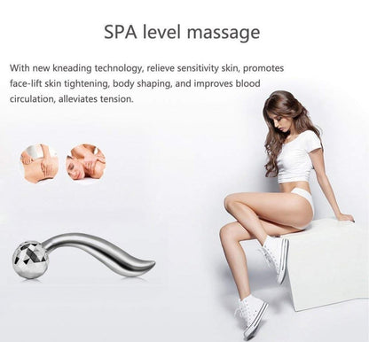 3D Manual Roller Face Body Massager Skin Lifting Wrinkle Remover Facial Massage For Relaxation and Tightening (Silver)