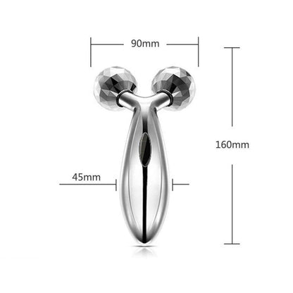 3D Manual Roller Face Body Massager Skin Lifting Wrinkle Remover Facial Massage For Relaxation and Tightening (Silver)