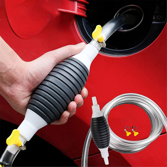 Multi Purpose Fuel Transfer Pump Kit Tank Sucker Newest Hand Pump Portable Manual Car Bike Fuel Transfer Pump Liquid Pipe Siphon Tool for Petrol Diesel, Water, Fish Tank, Oil Liquid Water Tank(Pack of 1Pcs)