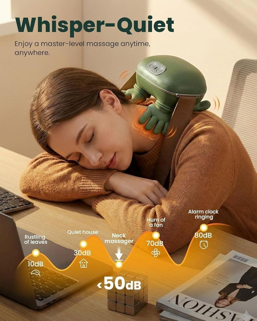 Bionic Heated Massager,Wireless Portable Shiatsu Neck and Back Massager 