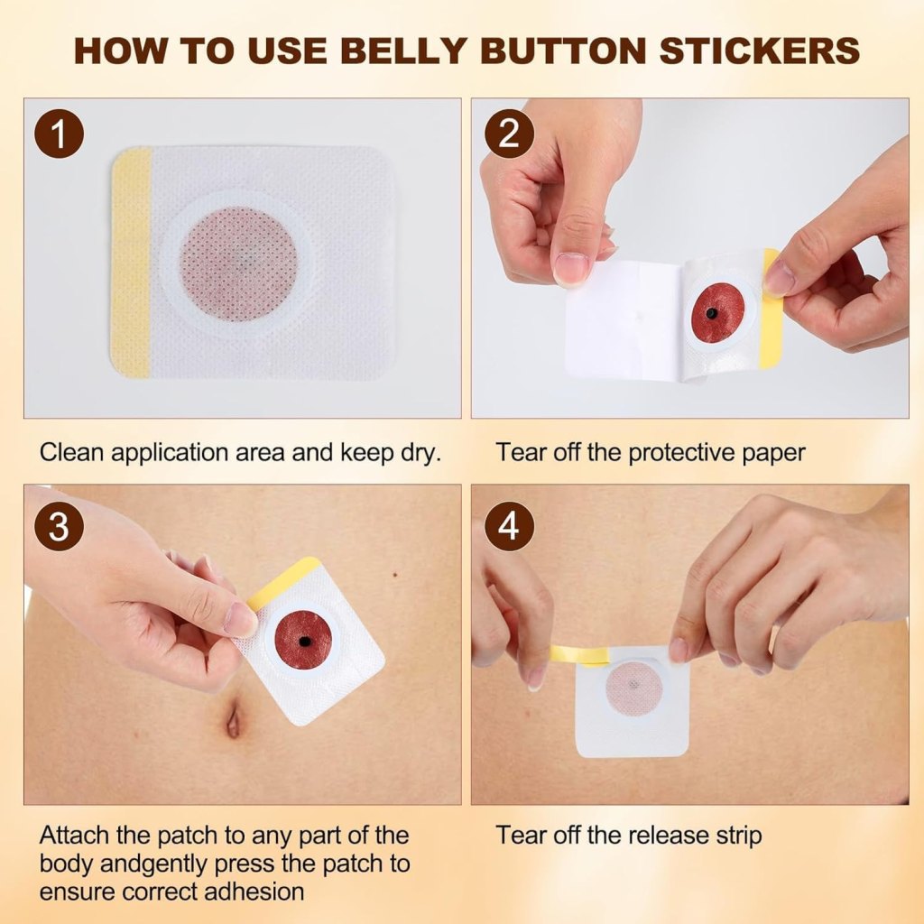 Slimming Navel Sticker Patches for Weight Management – 10 Pcs +10 pcs Extra Herbal Navel Patches, Waterproof & Sweatproof Belly Stickers for Convenient Daily Use