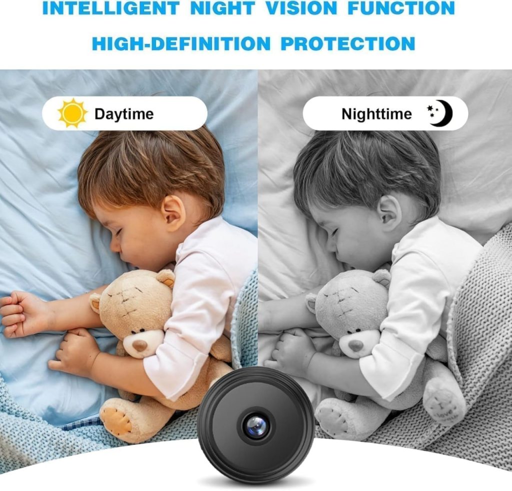 Home Security WiFi Spy Camera 360° Security Camera for Home Outdoor High HD Focus Spy Magnet Mini Spy WiFi Magnetic Live Stream Night Vision IP Wireless Camera for kids and Adults