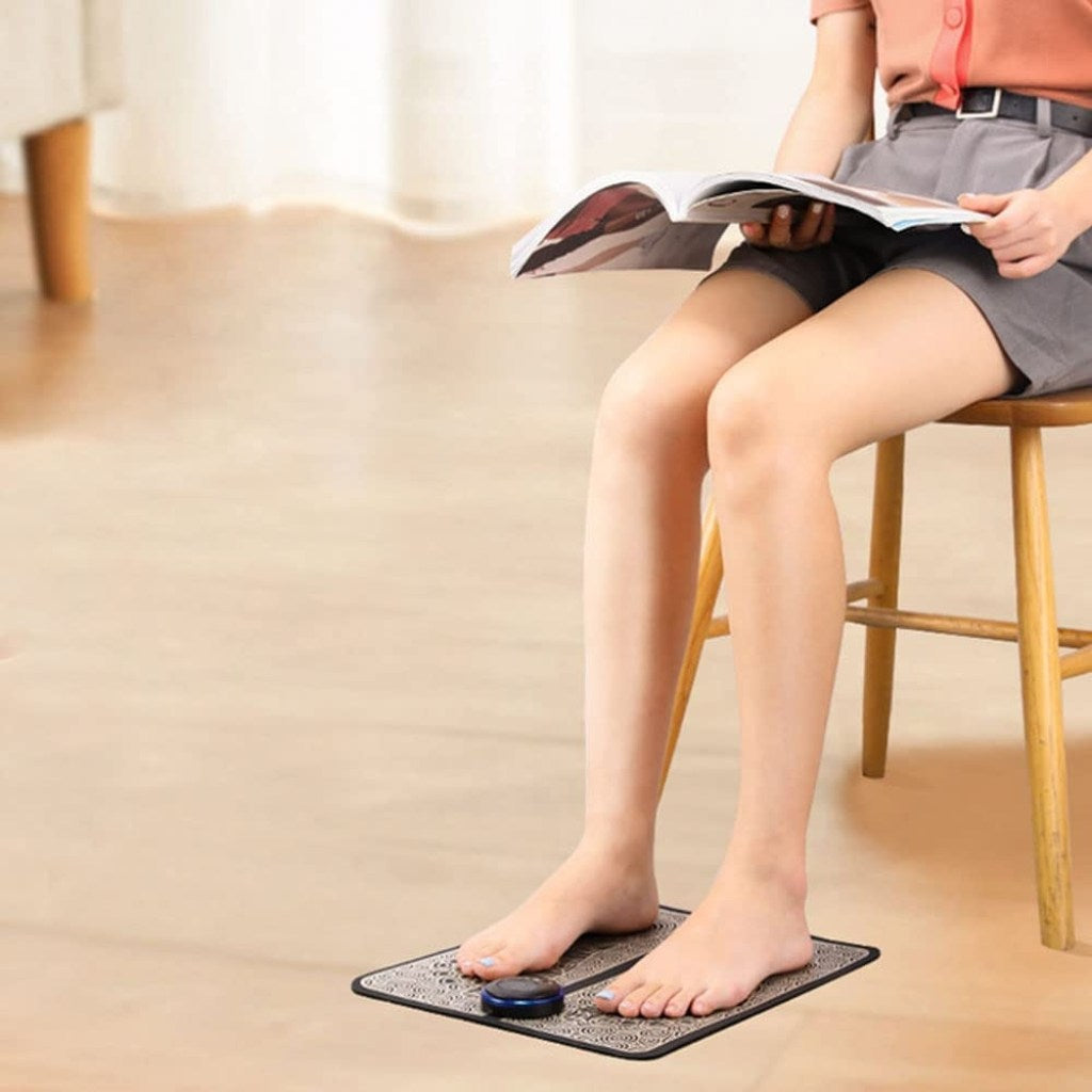 Electric Foot Massager Pad | Rechargeable Portable Foot Massage Mat with 8 Modes & 19 Intensity Levels
