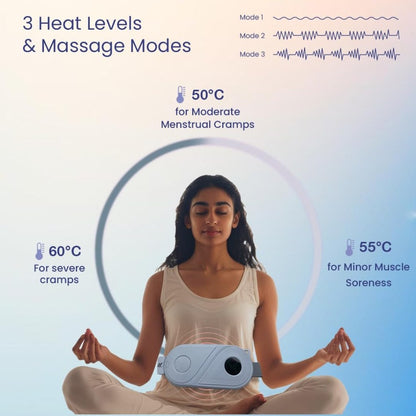 Portable Cordless Heating Pad for Menstrual Cramps Relief, New Heating Pad For Period Cramps With 33-Speed Temperature Adjustment and 4-Speed Massage Modes