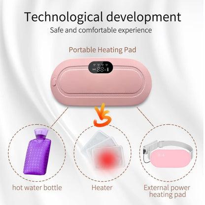 Portable Cordless Heating Pad for Menstrual Cramps Relief, New Heating Pad For Period Cramps With 33-Speed Temperature Adjustment and 4-Speed Massage Modes