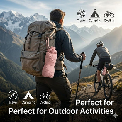 Silicone Water Bottle 600 ml | Foldable Leak Proof Travel Bottle