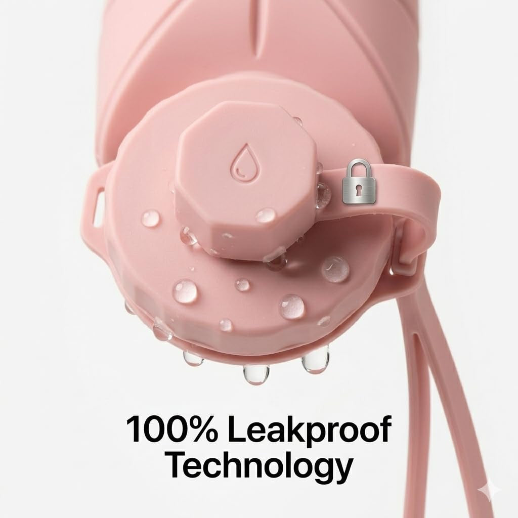 Silicone Water Bottle 600 ml | Foldable Leak Proof Travel Bottle