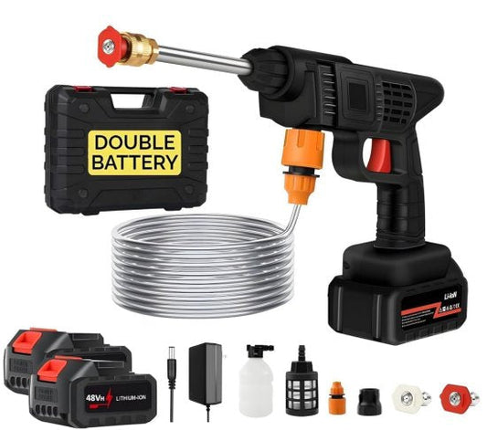 Cordless Pressure Washer Gun 48V – Portable High-Pressure Car &amp; Bike Washer with Dual Batteries, Adjustable Nozzle &amp; 5M Hose