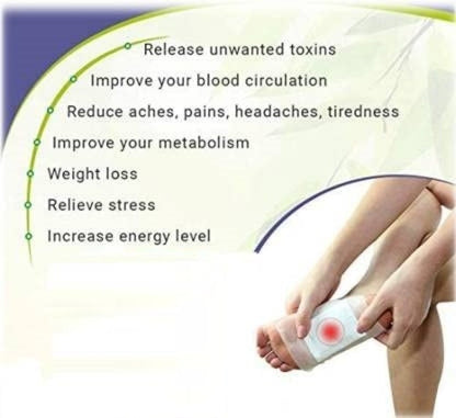 Kinoki Detox Foot Pads – 20 Pcs Natural Herbal Foot Care Patches with Adhesive Sheets for Relaxation, Stress Relief & Nighttime Foot Care Pack Of - 2