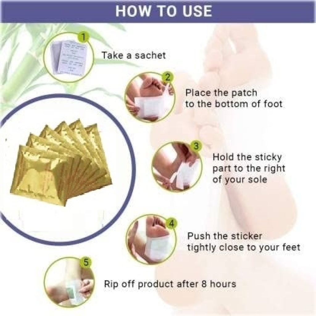 Kinoki Detox Foot Pads – 20 Pcs Natural Herbal Foot Care Patches with Adhesive Sheets for Relaxation, Stress Relief & Nighttime Foot Care Pack Of - 2