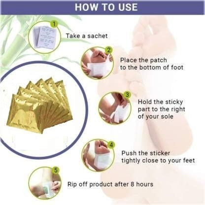Kinoki Detox Foot Pads – 20 Pcs Natural Herbal Foot Care Patches with Adhesive Sheets for Relaxation, Stress Relief & Nighttime Foot Care Pack Of - 2