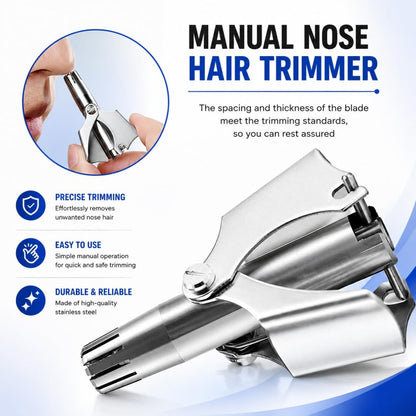 Manual Nose Hair Trimmer – Stainless Steel Precision Grooming Tool