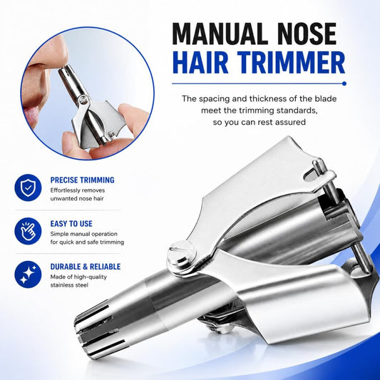 Manual Nose Hair Trimmer – Stainless Steel Precision Grooming Tool
