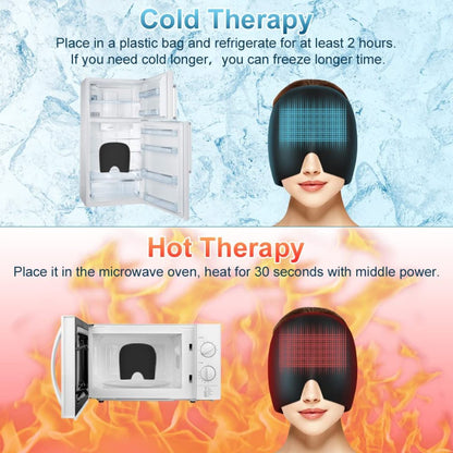Migraine Ice Head Wrap Relief Cap – Hot & Cold Therapy Headache Hat
