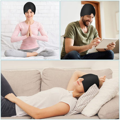 Migraine Ice Head Wrap Relief Cap – Hot & Cold Therapy Headache Hat