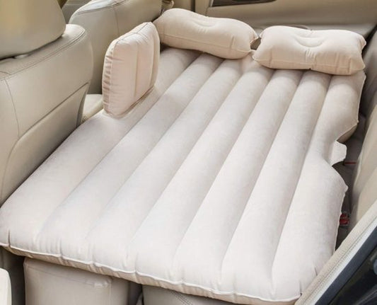 Multifunctional Inflatable Car Travel Bed Mattress Universal Car Back Seat Travel Air Inflation with Two Air Pillows, Car Air Pump, Travel Car Bed Air Sofa, Sleeping Pad Bed for Camping Travel (Multicolor)
