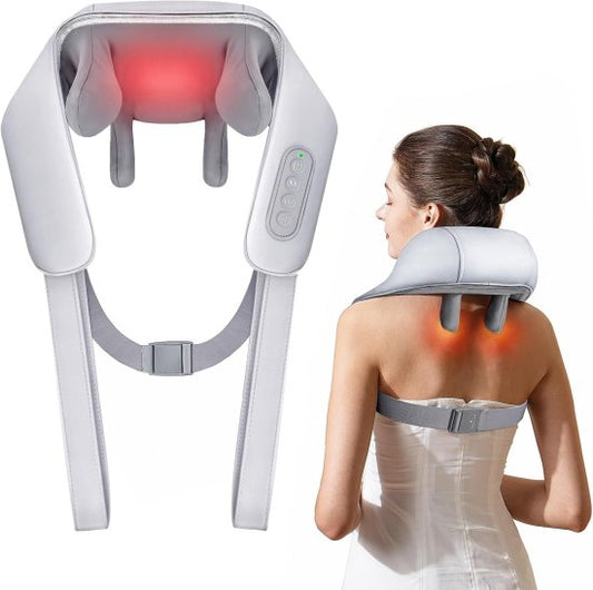 Neck & Back Massager with Heat – 5D Deep Tissue Electric Body Massager