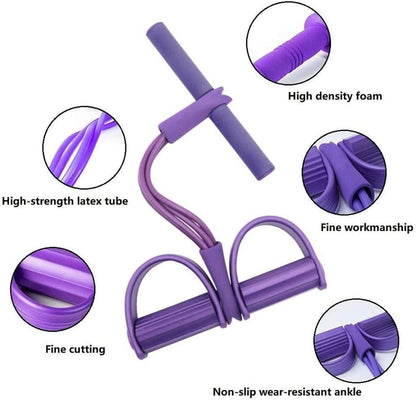 Pull Reducer Training Bands 4 Tubes Body Trimmer Pedal Exerciser Yoga CrossFit Exercise, Arm Exercise, Tummy Body Building Training Men and Women (multicolor)