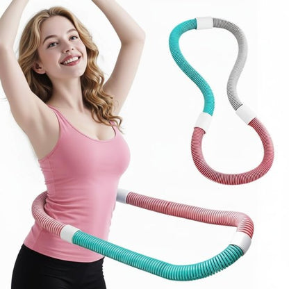 Weighted Soft Hula Hoop with White Massager Connectors, Durable PVC & Steel Fitness Hula Hoop for Adults, Home and Gym Core Training, Fun Cardio & Waist Workout Gear