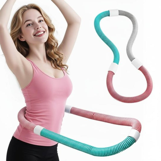 Weighted Soft Hula Hoop with White Massager Connectors, Durable PVC & Steel Fitness Hula Hoop for Adults, Home and Gym Core Training, Fun Cardio & Waist Workout Gear