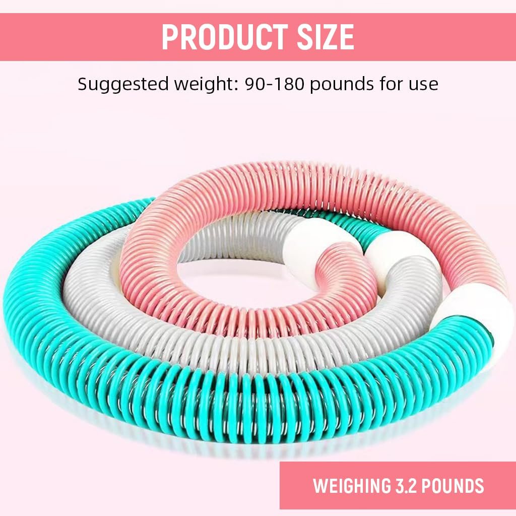 Weighted Soft Hula Hoop with White Massager Connectors, Durable PVC & Steel Fitness Hula Hoop for Adults, Home and Gym Core Training, Fun Cardio & Waist Workout Gear