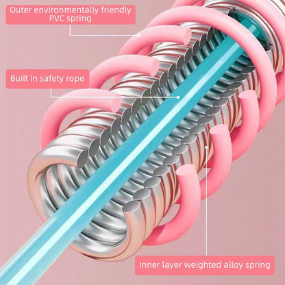Weighted Soft Hula Hoop with White Massager Connectors, Durable PVC & Steel Fitness Hula Hoop for Adults, Home and Gym Core Training, Fun Cardio & Waist Workout Gear