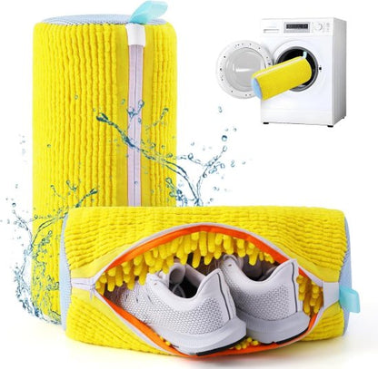 Shoe Washing Machine, Laundry Bag, Reusable Laundry Bag with Secure Zipper for Sneakers, Sports Shoes & Casual Footwear – Yellow
