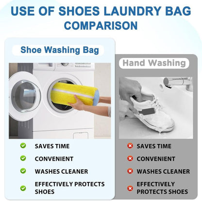 Shoe Washing Machine, Laundry Bag, Reusable Laundry Bag with Secure Zipper for Sneakers, Sports Shoes & Casual Footwear – Yellow