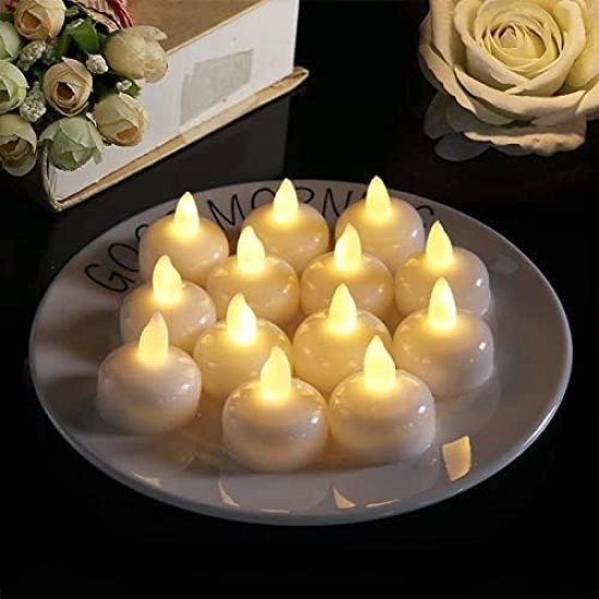 Water Sensor Artificial Floating Light Diya Water Activated Tea Lights, Waterproof Flameless Tea Lights, athtub Wedding Decoration (12 pcs)