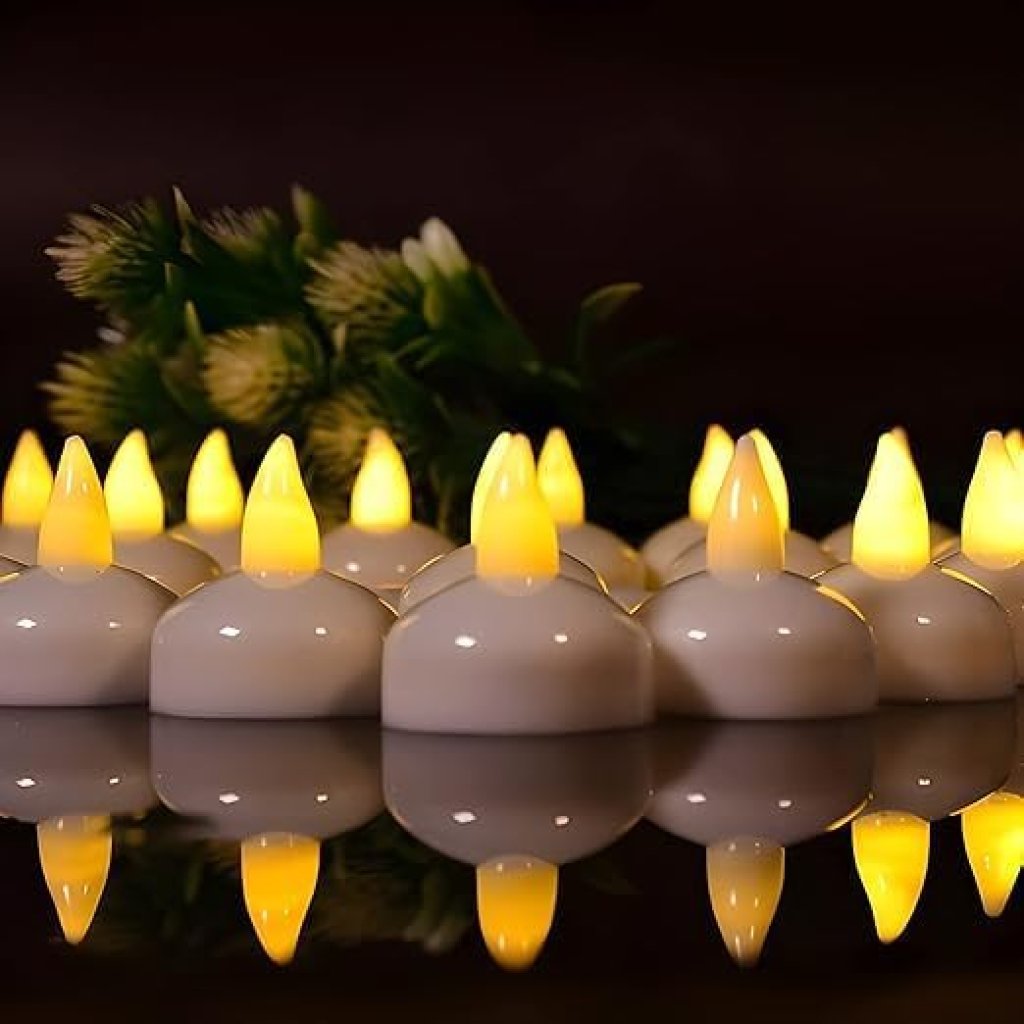 Water Sensor Artificial Floating Light Diya Water Activated Tea Lights, Waterproof Flameless Tea Lights, athtub Wedding Decoration (12 pcs)