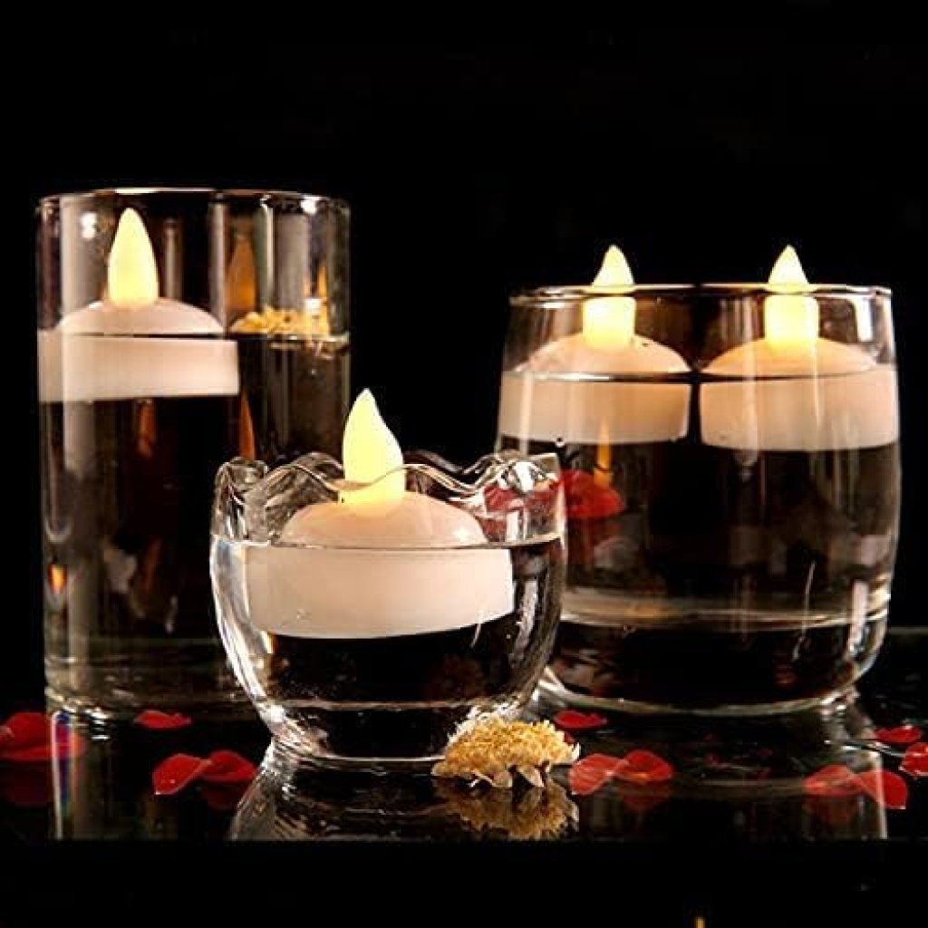 Water Sensor Artificial Floating Light Diya Water Activated Tea Lights, Waterproof Flameless Tea Lights, athtub Wedding Decoration (12 pcs)