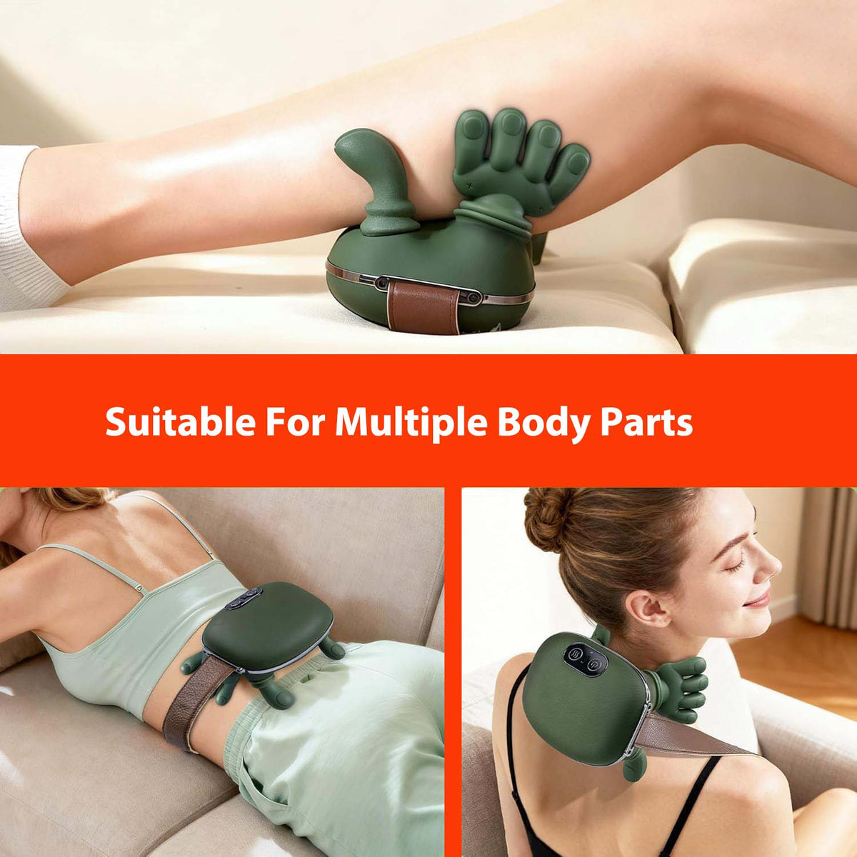 Heated Neck And Shoulder Massager For Cervical Pain, Wireless Shiatsu Neck & Shoulder Back Massager, Kneading with Heat Compress, Cordless Portable Body Massager for Stretch, Pain Relief & Muscle Relax, Use At Home, Office And Travel